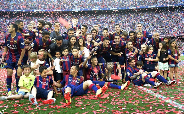 El Barça celebra su Liga número 25 y la despedida de Xavi Hernández en el Camp Nou (23-05-15)