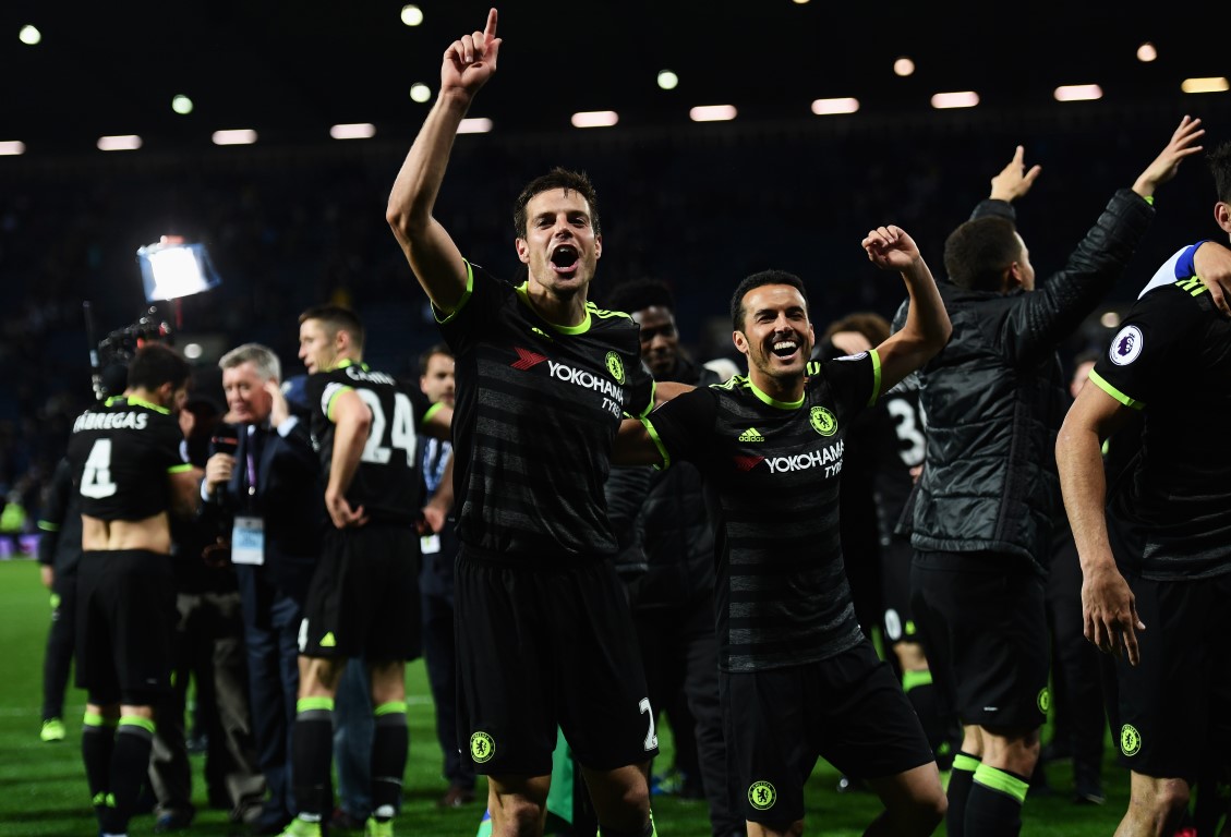 Pedro celebra el título de Premier League con el Chelsea en The Hawthorns (12-05-17) Darren Walsh