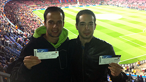 Alex y Aitor Navarro, en el Camp Nou
